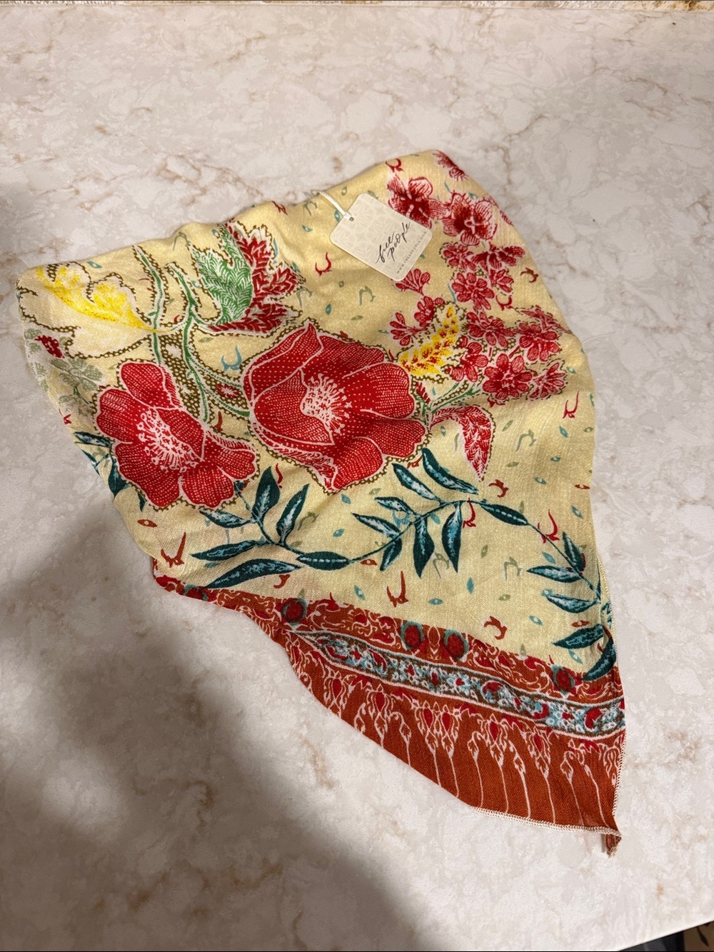 Free People Strapless bandana top